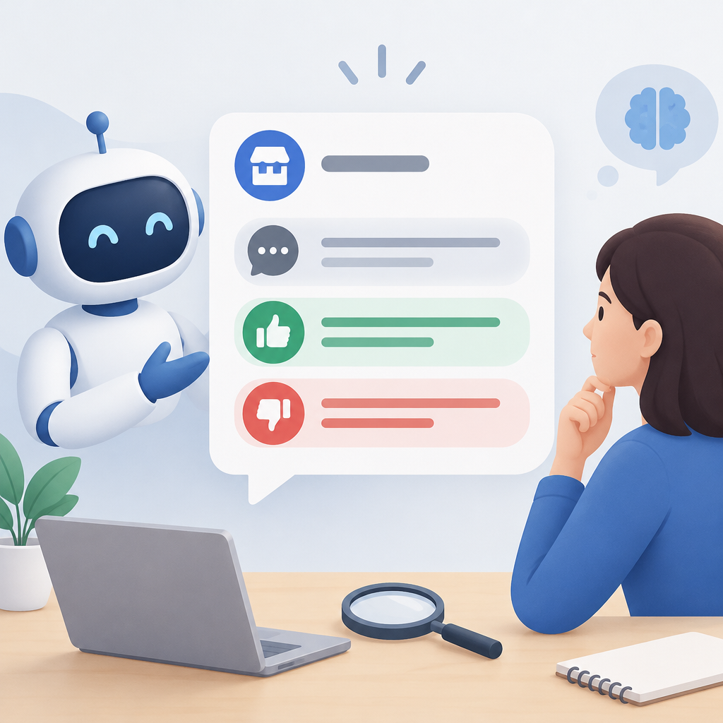 AI 생성 설명 이미지: AI 답변 노출 AI SGAEO | 브랜드 언급과 추천·평가를 구분하는 법